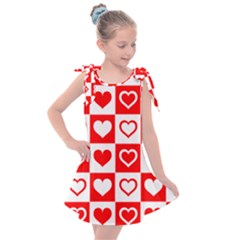 Background-card-checker-chequered Kids  Tie Up Tunic Dress