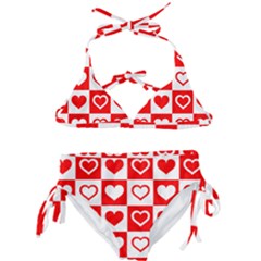 Background-card-checker-chequered Kids  Classic Bikini Set