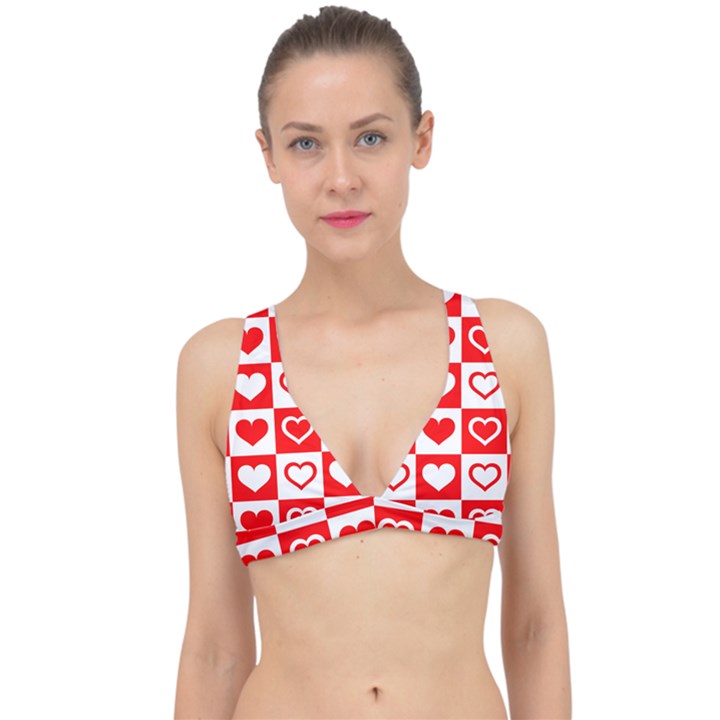 Background-card-checker-chequered Classic Banded Bikini Top