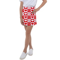 Background-card-checker-chequered Kids  Tennis Skirt by Pakrebo