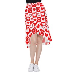 Background-card-checker-chequered Frill Hi Low Chiffon Skirt