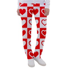 Background-card-checker-chequered Women s Casual Pants