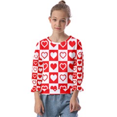 Background-card-checker-chequered Kids  Cuff Sleeve Top