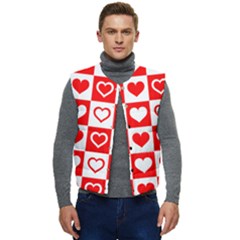 Background-card-checker-chequered Men s Short Button Up Puffer Vest	