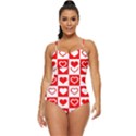 Background-card-checker-chequered Retro Full Coverage Swimsuit View1