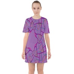 Abstract-1 Sixties Short Sleeve Mini Dress by nateshop