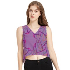 Abstract-1 V-neck Cropped Tank Top by nateshop