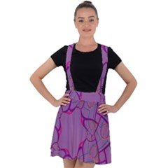 Abstract-1 Velvet Suspender Skater Skirt by nateshop