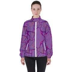 Abstract-1 Women s High Neck Windbreaker by nateshop