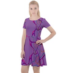 Abstract-1 Cap Sleeve Velour Dress  by nateshop