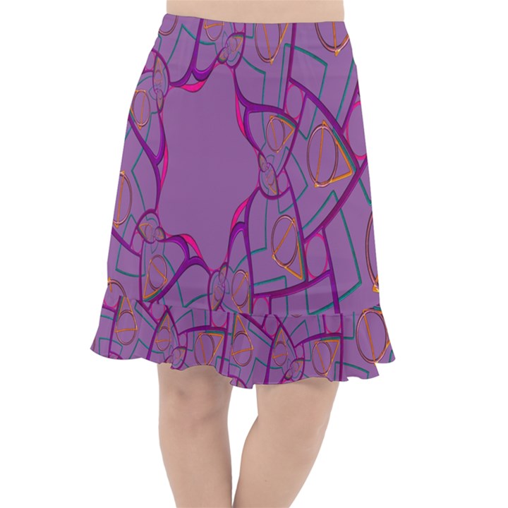 Abstract-1 Fishtail Chiffon Skirt