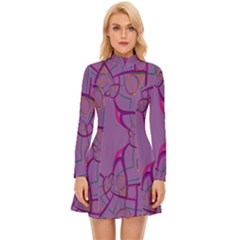 Abstract-1 Long Sleeve Velour Longline Dress by nateshop