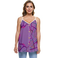 Abstract-1 Casual Spaghetti Strap Chiffon Top by nateshop