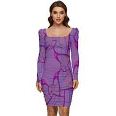 Abstract-1 Women Long Sleeve Ruched Stretch Jersey Dress by nateshop