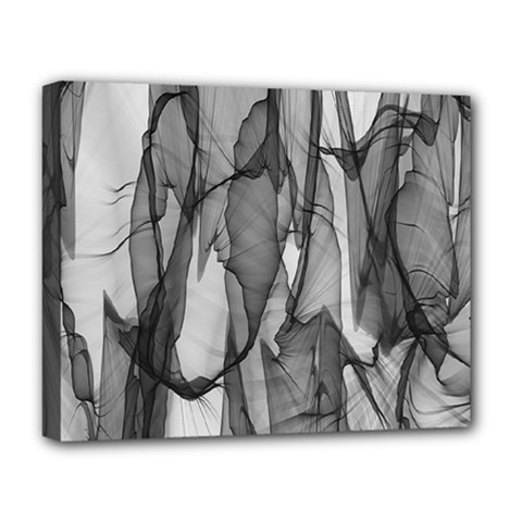 Abstract-black White (1) Deluxe Canvas 20  X 16  (stretched) by nateshop