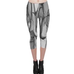 Abstract-black White (1) Capri Leggings  by nateshop