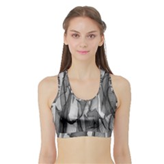 Abstract-black White (1) Sports Bra With Border by nateshop