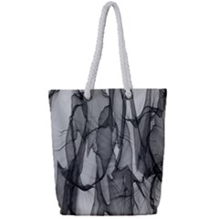 Abstract-black White (1) Full Print Rope Handle Tote (small) by nateshop