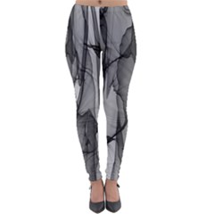 Abstract-black White (1) Lightweight Velour Leggings