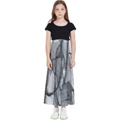 Abstract-black White (1) Kids  Flared Maxi Skirt by nateshop