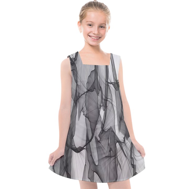 Abstract-black White (1) Kids  Cross Back Dress