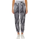 Abstract-black White (1) Cropped Drawstring Pants View1