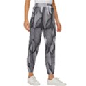 Abstract-black White (1) Cropped Drawstring Pants View3