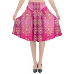 Background-15 Flared Midi Skirt