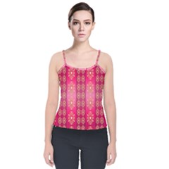 Background-15 Velvet Spaghetti Strap Top by nateshop