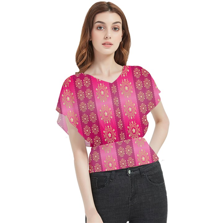 Background-15 Butterfly Chiffon Blouse