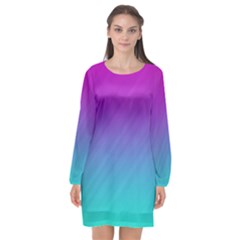 Background-16 Long Sleeve Chiffon Shift Dress  by nateshop