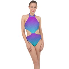 Background-16 Halter Side Cut Swimsuit