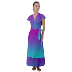 Background-16 Flutter Sleeve Maxi Dress by nateshop