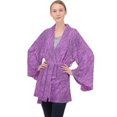 Background-17 Long Sleeve Velvet Kimono  by nateshop