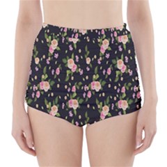 Background-roses High-waisted Bikini Bottoms by nateshop