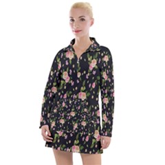 Background-roses Women s Long Sleeve Casual Dress by nateshop