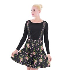 Background-roses Suspender Skater Skirt by nateshop