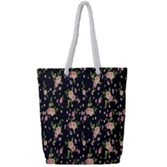 Background-roses Full Print Rope Handle Tote (small) by nateshop