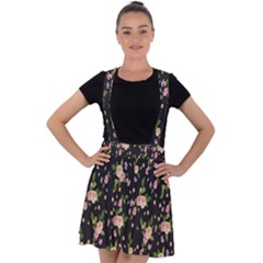 Background-roses Velvet Suspender Skater Skirt by nateshop