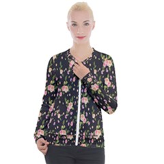 Background-roses Casual Zip Up Jacket by nateshop