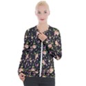 Background-roses Casual Zip Up Jacket View1