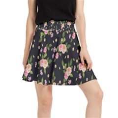 Background-roses Waistband Skirt by nateshop