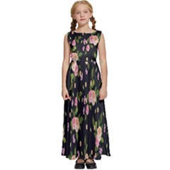 Background-roses Kids  Satin Sleeveless Maxi Dress by nateshop