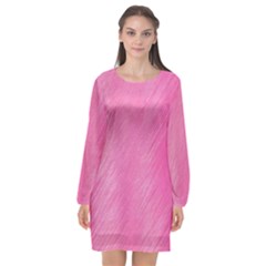 Background-texture Long Sleeve Chiffon Shift Dress  by nateshop