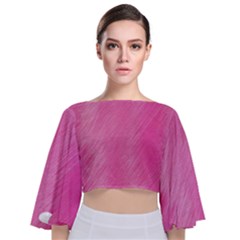 Background-texture Tie Back Butterfly Sleeve Chiffon Top by nateshop