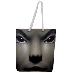 Close Up Portrait Asian Woman Close Up Portrait Asian Woman Full Print Rope Handle Tote (large) by dflcprintsclothing