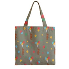 Bear 1 Zipper Grocery Tote Bag by nateshop