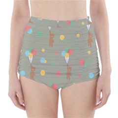 Bear 1 High-waisted Bikini Bottoms by nateshop