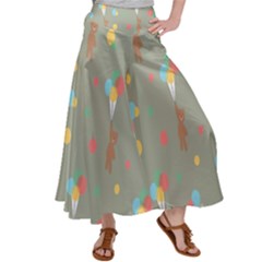 Bear 1 Satin Palazzo Pants by nateshop