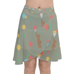 Bear 1 Chiffon Wrap Front Skirt by nateshop